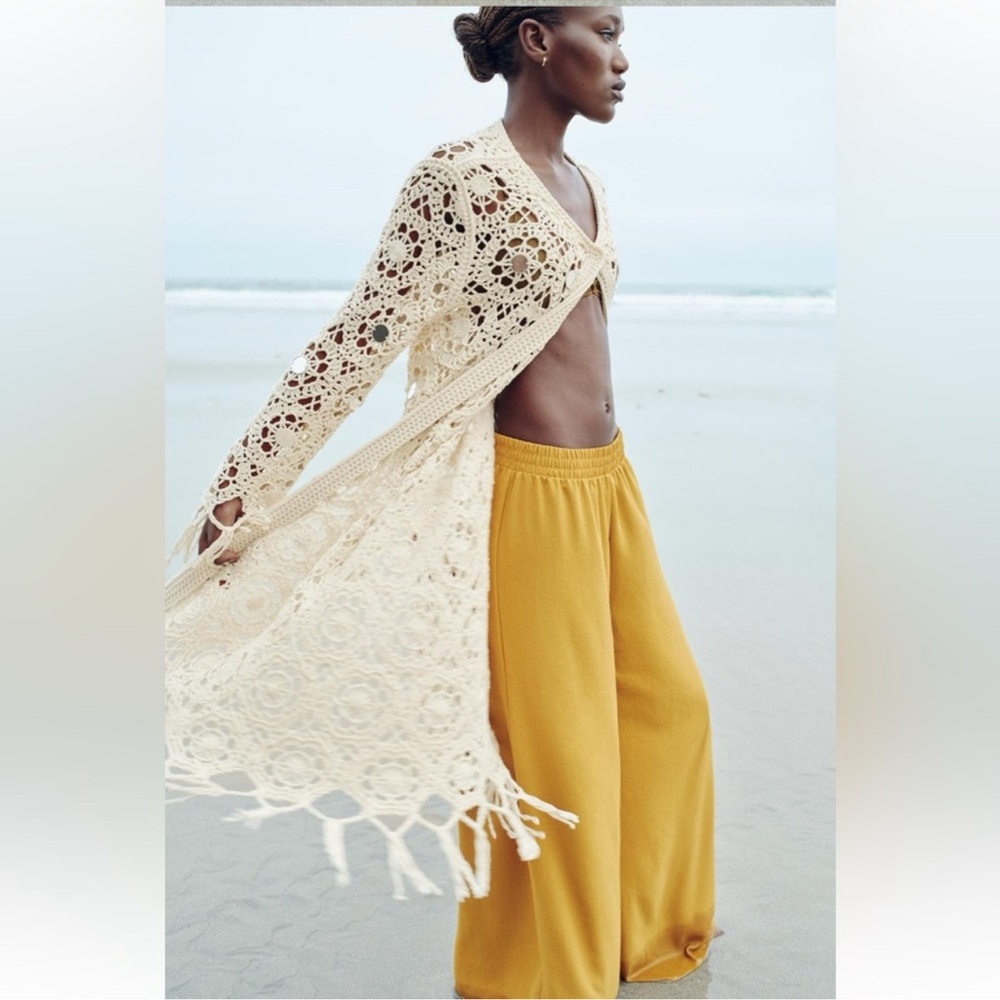 ZARA FRINGE CROCHET CARDIGAN - Picture 2 of 13